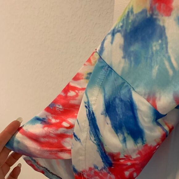 Z-Avenue USA Spring Summer Tunic Size XL. Flowy 3/4 sleeves Tie-Dye - Picture 4 of 4